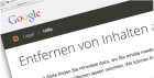 Google Formular zum "Entfernen von Inhalten"
