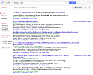 Google Scholar Suche nach "Hintergrund"