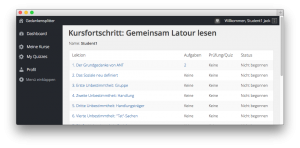 Namaste! LMS: Kursgliederung und Fortschritt (Lernenden-Sicht)