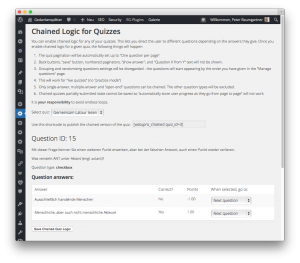 WatuPRO: Chained Logic Modul (Administrationspanel)