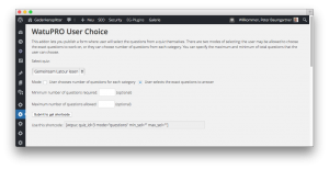 WatuPRO: User Choice Modul (Backend)