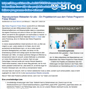 Screenshot der Webseite: Reproduzierbare Webseiten für alle
