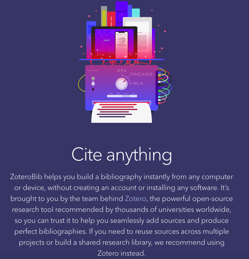 Werbetext für zoterobib